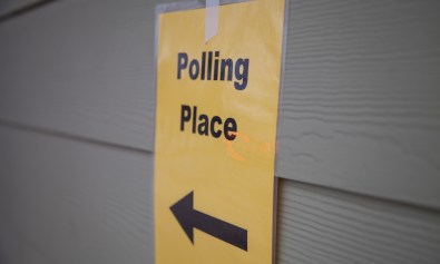 directional polling sign