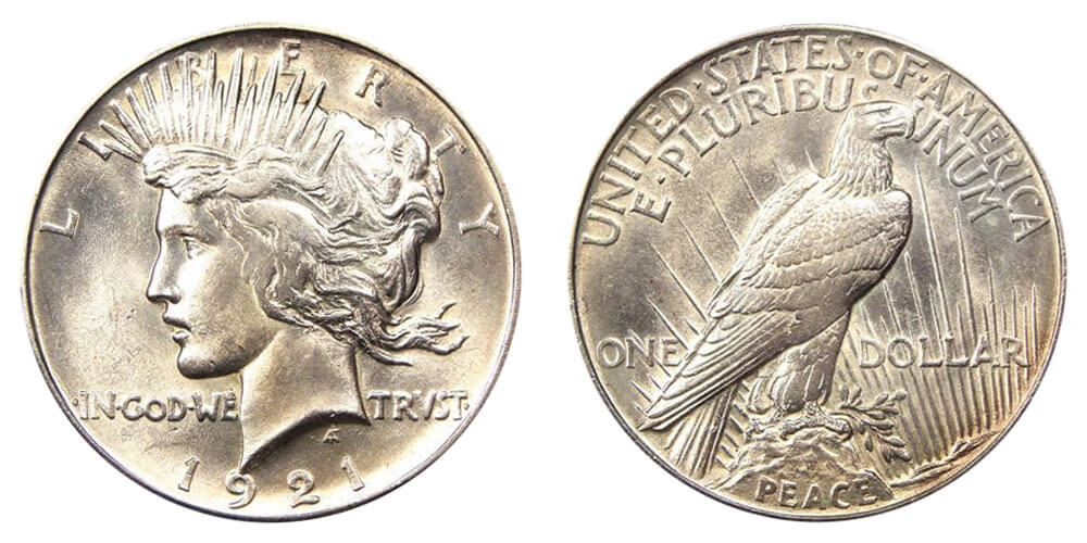 1921 PEACE SILVER DOLLARf