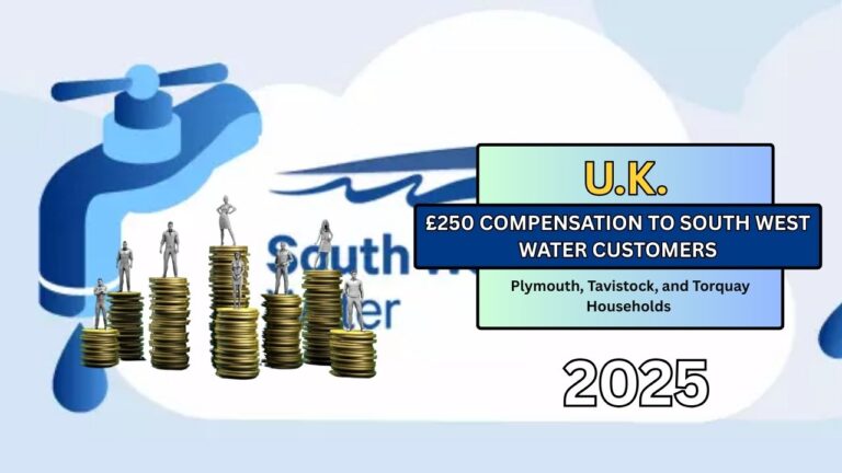 £250 Compensation to South West Water Customers
