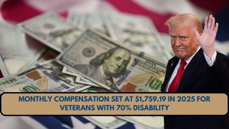 Monthly Compensation Set at $1,759.19 in 2025 for Veterans With 70% Disability