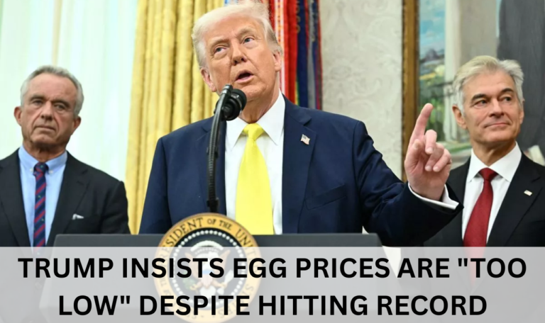 Trump insists egg prices are "too low" despite hitting record highs.