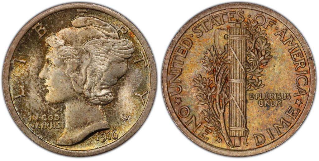 1916-D Mercury Dime With Full Bands5