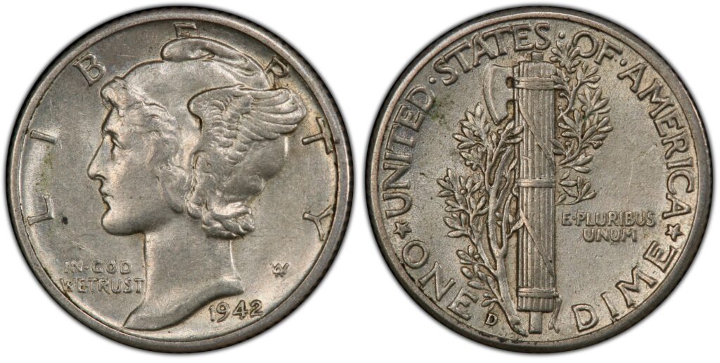 1942-1 Overdate Mercury Dime With Full Bands