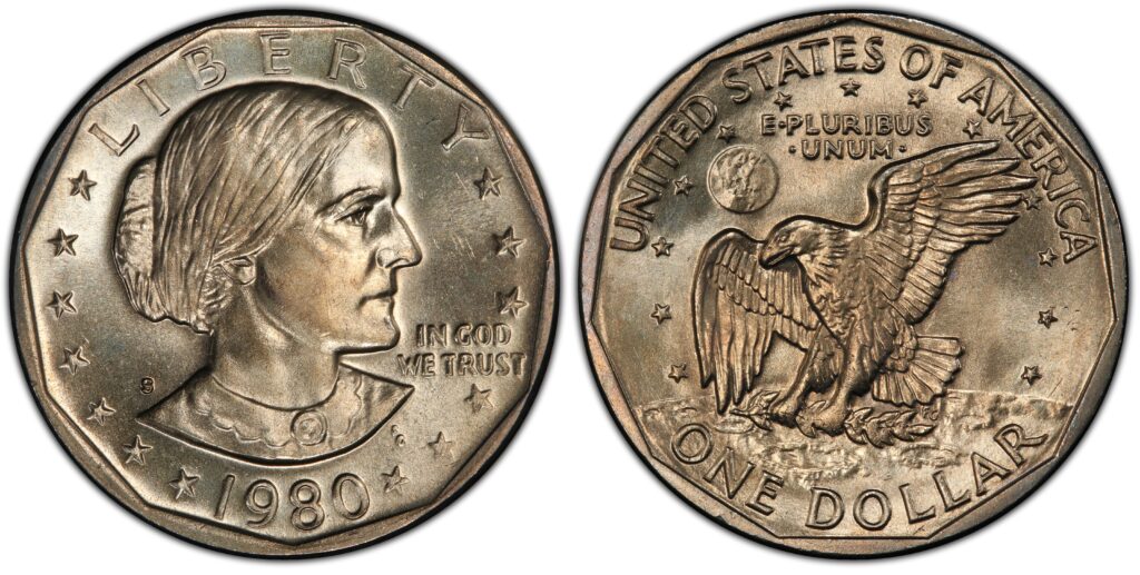 1980 Wide Rim Susan B. Anthony Dollars