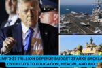 Trump’s $1 Trillion Defense Budget Sparks Backlash Over Cuts to Education, Health, and Aid