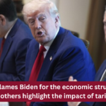 Trump blames Biden for the economic struggles, while others highlight the impact of tariffs